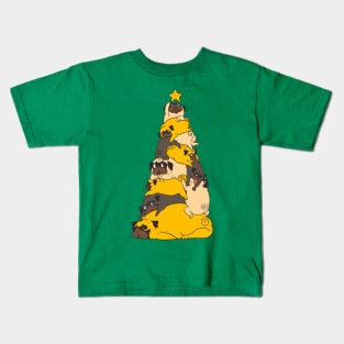 Christmas Tree Pugs Kids T-Shirt